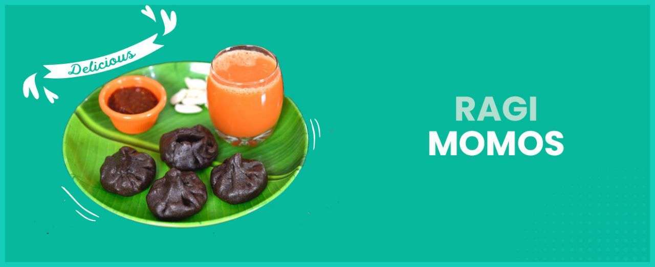 Ragi Momos With Chutney - Wellfinity.in